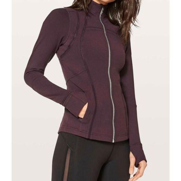 LULULEMON ATHLETICA Define Jacket Wing Mesh in Black Cherry Size 8 - Picture 4 of 7